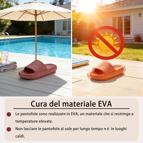 Ciabatte Donna Estive Nuvola Pantofole Uomo Doccia Sandali Comode Piscina Spiaggia Antisudore Slide Antiscivolo Scarpe da casa Interni ed Esterni,Grigio 40/41 EU
