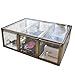 Antique Spacious Mirror Glass Drawers Set/Brass Metal Cosmetic Makeup Storage/Stunning Jewelry Cube Organizer. It Consists of 4Separate Organizers with Lid-Display Dustproof (3DRAWER)