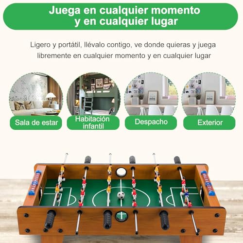NUCLMNA Mesa de Futbolito, Juego de Puzzle de Fútbol Portátil, Futbol Juego de Mesa Mini Mesa Multijuegos para Niños y Adultos, Fácil de Instalar, Ideal para Regalos, Fiestas y Familia