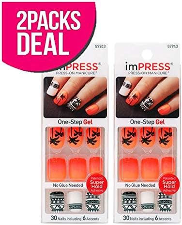 2-PACK! Kiss imPRESS Press-On One-Step Gel Manicure (57943)