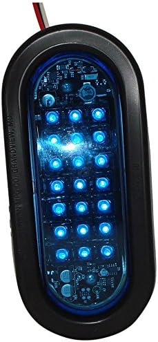 North American Signal LEDO-B LED Grommet Mount Oval Warning Light, Blue