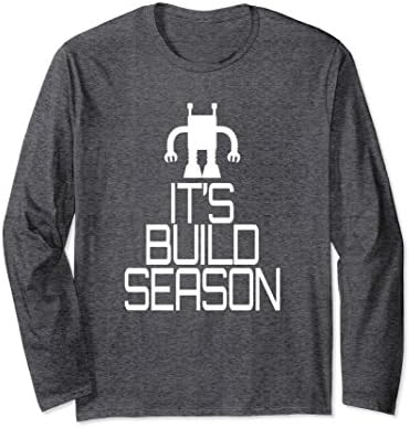 Unisex Robotics Team Long Sleeve T-shirt Robot Build Season 2XL Dark Heather