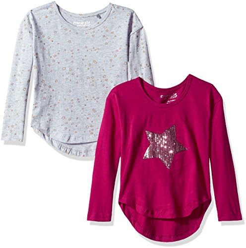 Freestyle Revolution Little Girls' 2pk Sequence Star Tops, Stars Multi, 6X