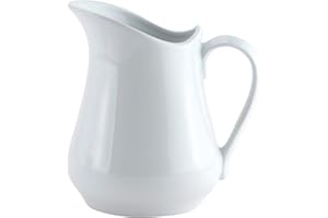 HIC Harold Import Co. NT308-HIC White, 32oz Classic Porcelain Pitcher and Creamer Home Decor Products