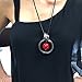 Nataliya Crystal Red Bead Circle Pendant Statement Necklace