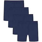 Auranso Girls Bike Shorts Cartwheel Cotton Biker Dance Under Dress Shorts Kids Clothes 4 Pack