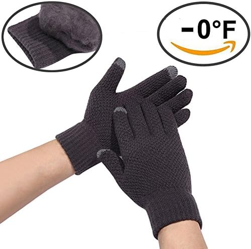 Men Warm Gloves Touchscreen Texting for Smartphones Tablets Thick Soft Winter Outdoor Sports Cycling Driving - Brown