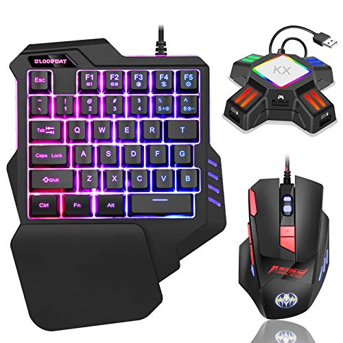 Allead OneHanded RGB Gaming Keyboard and Mouse Combo 35 Keys Mini