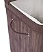 BirdRock Home Square Laundry Hamper with Lid and Cloth Liner - Bamboo - Espresso - Easily Transport Laundry Basket - Collapsible Hamper - String Handles