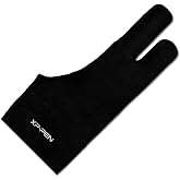 XPPen Professional Artist Glove 2-Fingers Glove for Graphics Drawing Tablet Graphic Monitor Suitable for Right Hand and Left Hand (Size S) Black