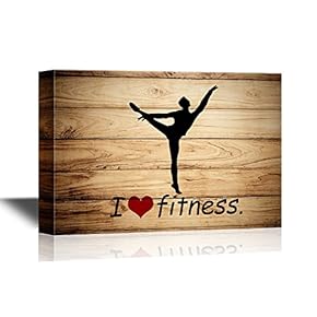 Canvas Wall Art - I Love Fitness - Gallery Wrap Modern Home Art | Ready to Hang - 12x18 inches
