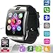Bluetooth Smart Watch Phone Pandaoo Smart Watch Mobile Phone Unlocked Universal GSM Bluetooth 4.0 NFC Music Player Camera Calendar Stopwatch Sync for Android iPhone Google Huawei Smartphones (Silver)