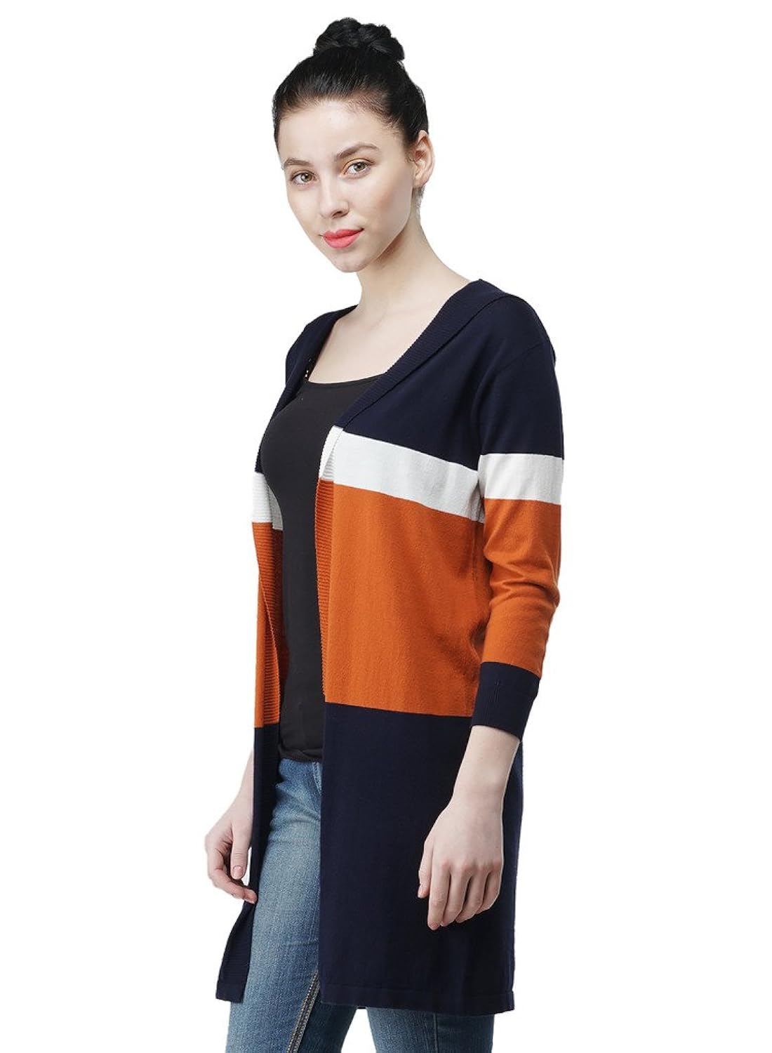 women's 3/4 th sleeves long open shrug