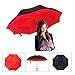 Elover 32in X 8 Panels Double Layer Inverted Umbrella, B - Pure Red