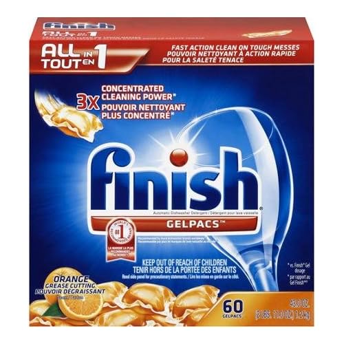 Finish Gelpacs Dishwasher Detergent, Orange Scent, 60 Count save price