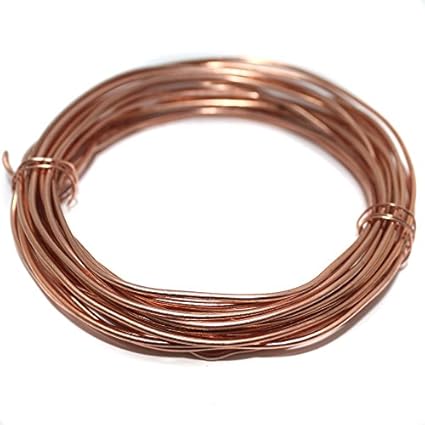 Beadsnfashion Brass Copper Craft Wire DIY Wire for Jewellery Making, Beading Wire, Craft Work, Flower Making, Hobby Crafts and School Crafts Project, 5 Mtrs, 16 Gauge Wire Thick (1.60mm)