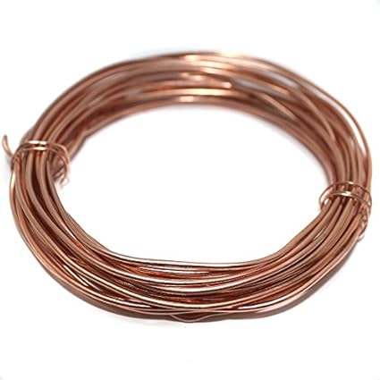 Beadsnfashion Copper Plated Brass Craft Wire for Jewellery Making, Beading Wire, Craft Work, Flower Making, Hobby Crafts and School Crafts Project 5 Mtrs, 16 Gauge Wire Thick (1.60mm)