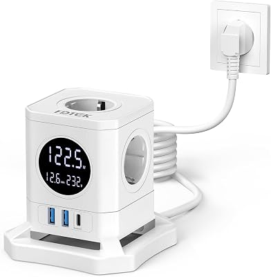 Cube Multiprise avec LCD Écran, Consommation Électrique Surveillance