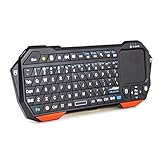 iClever Computer Keyboards Mini Portable Wireless Rechargeable Bluetooth Keyboard with Mouse Touchpad Backlit
