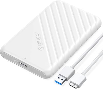 ORICO 2.5 inch USB 3.0 SATA Enclosure UASP 7mm/9.5mm SSD HDD White 25PW1-U3