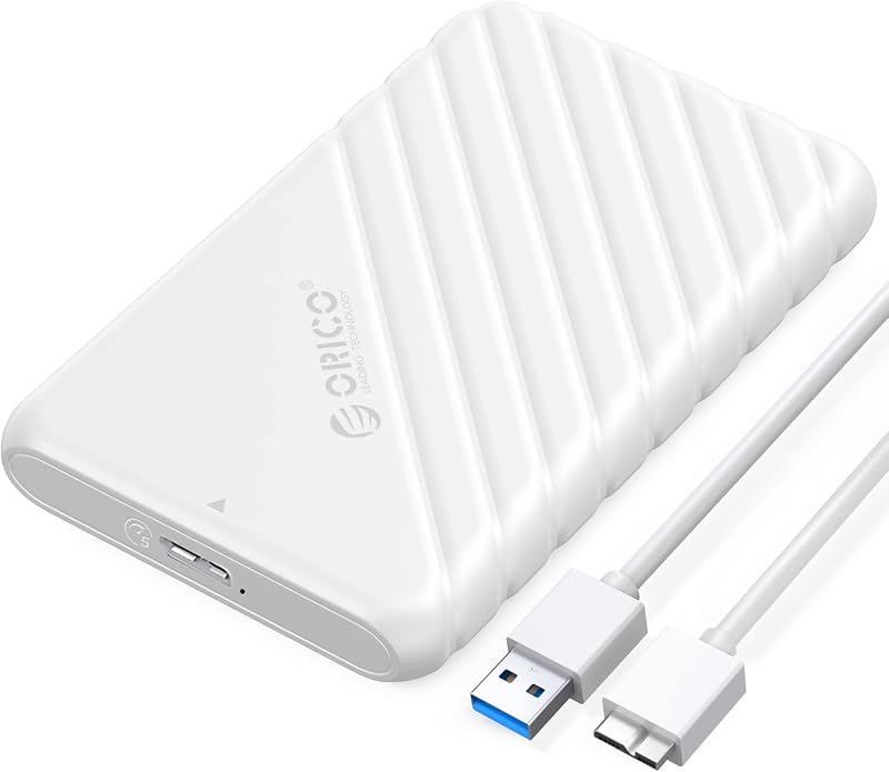 ORICO 2.5 inch USB 3.0 SATA Enclosure UASP 7mm/9.5mm SSD HDD White 25PW1-U3