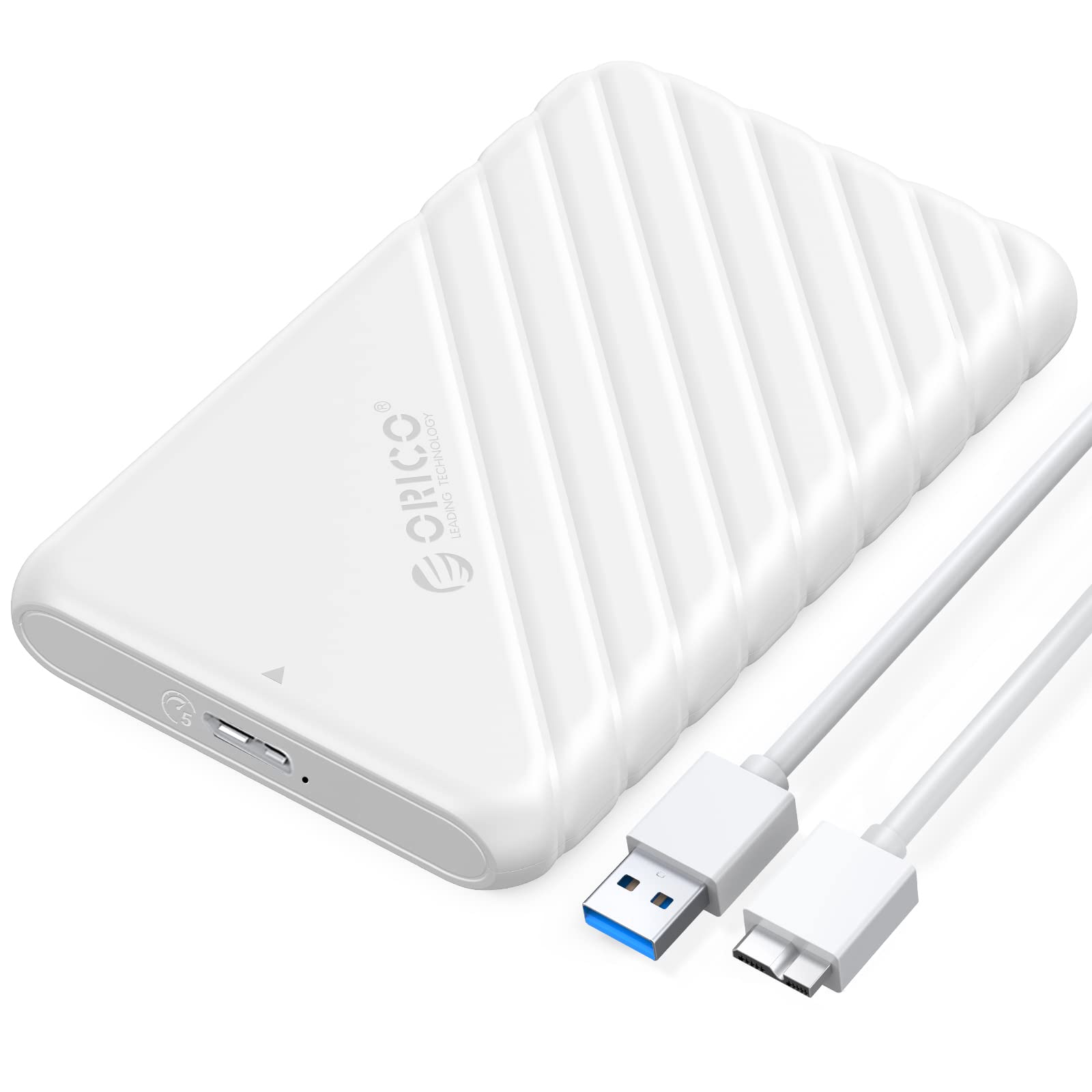 ORICO 2.5 inch External Hard Drive Enclosure USB 3.0 to SATA III for 7mm and 9.5mm SATA HDD SSD Tool Free [UASP Supported] White (25PW1-U3) — image 1