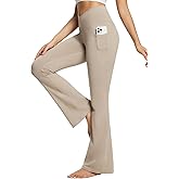baleaf Women's V Crossover Flare Leggings with Pockets Yoga Pants High Waist Casual Workout Gym Bell Bottom Leggings