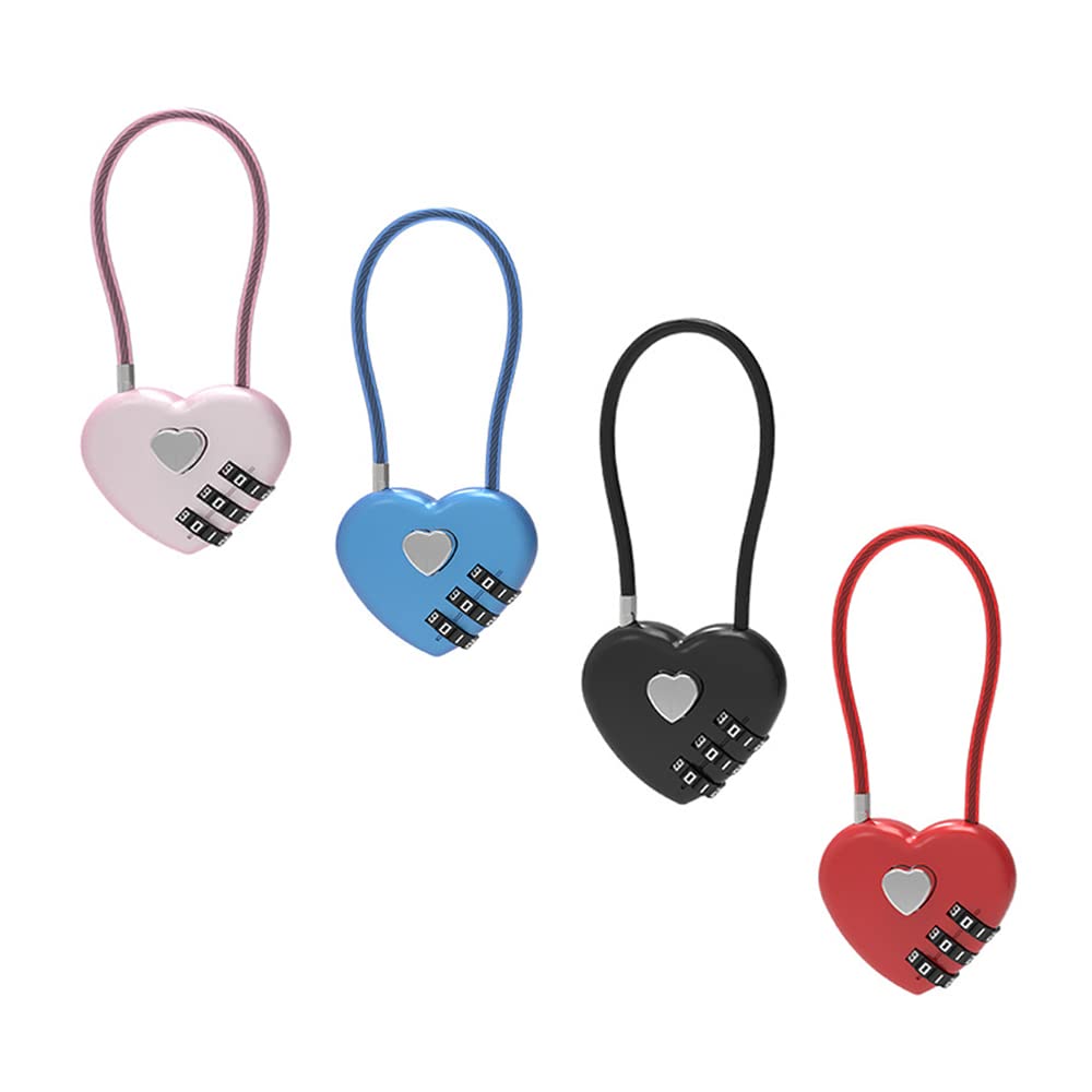 4 Pack Small Code Lock, Small Padlocks for Lockers, 3 Digit Resettable Combination Padlock, Small Padlocks with Combination, Travel Baggage Lock, for School Locker Gym Outdoor Shed (4 Multi Colored)