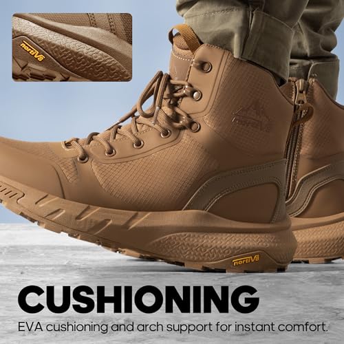NORTIV 8 Lightweight Military Boots Tactical Safety Boots Men Breathable Anti-skid Police Combat Boots