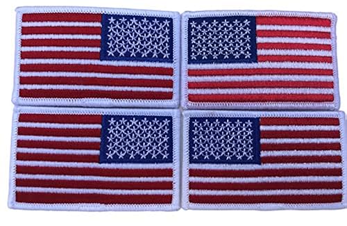 thumbnail image 2 of American Flag Embroidered Patch With White Border - Hook & Loop, Made In USA 2 of 6