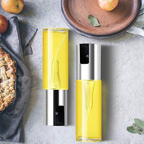 Wellplus Olive Oil Sprayer, Cooking Spray Bottle for Oil, Oil Dispenser Mister Olive Oil Avocado Canola Vinegar Glass Bottle for Cooking, BBQ, Grilling, Salad, Bread Baking, Frying( 3.5oz, 1 Pack)