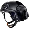 Lancer Tactical Medium - Large Industrial Durable ABS Plastic Constructed Maritime Helmet w/Adjustable 20mm Side Rail Adapter Padding Stickers NVG Shroud Bungee Retention Goggle Clip