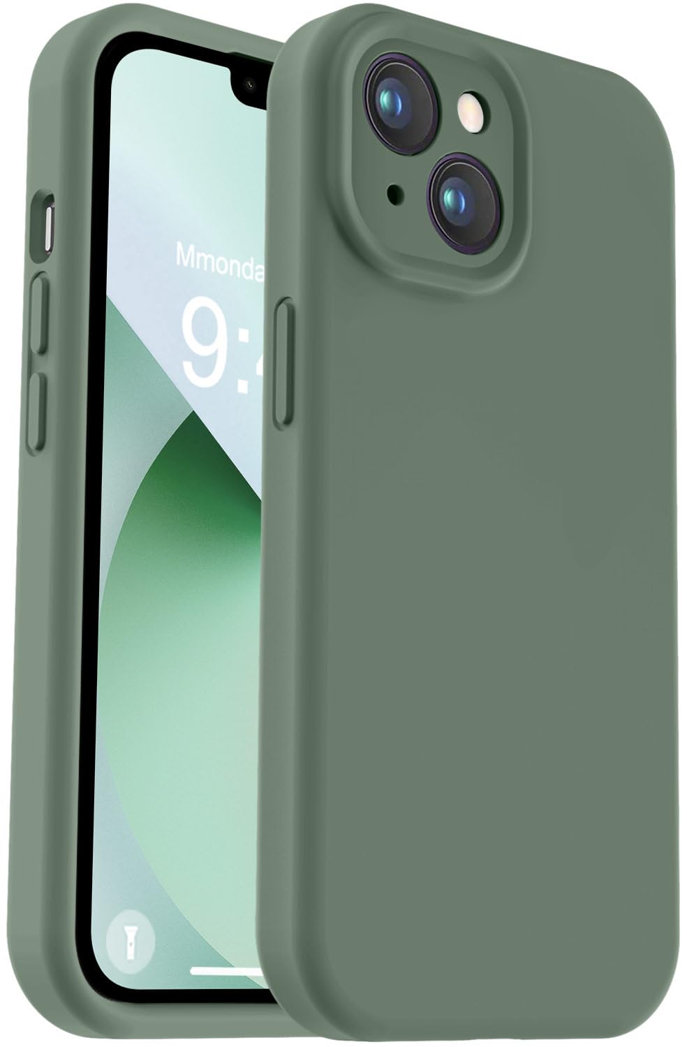 Photo 1 of Vooii Compatible with iPhone 13 Case, Liquid Silicone Upgrade [Camera Protection] [Soft Anti-Scratch Microfiber Lining] Shockproof Phone Case for iPhone 13 6.1 inch - Cypress