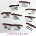Dreamhair 25pcs Wig Combs for Wig Caps Black and Brown Color Wig Comb for Wig and Hair (Black Color)