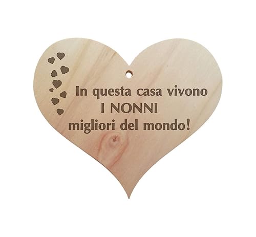 Cuore In Legno Idea Regalo Festa Dei Nonni Dono Di Natale Fuoriporta Con Frase Amazon It Handmade