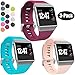 Wepro Bands Compatible with Fitbit Ionic SmartWatch, Watch Replacement Sport Strap for Women Men Kids, Small, Teal, Blush Pink, Fuchsia