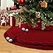 OurWarm Knitted Christmas Tree Skirt, 48 Inch Large Red Tree Skirt for Christmas Decorations Holiday Luxury Thick Tree Xmas Ornaments