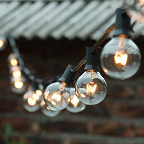 IARR G40 Clear Globe String Lights Set of 25 G40 Bulbs Indoor / Outdoor UL Listed(Blake)