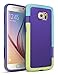 TILL for Galaxy S6 Case, TILL[TM] 3 Color Hybrid Dual Layer Shockproof Case Extra Front Raised Lip Soft TPU & Hard PC Bumper Protective Case Cover for Samsung Galaxy S6 G9200 GS6 [Purple/Blue/Green]