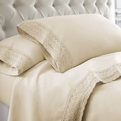Modern Threads Soft Microfiber Crochet Lace Sheets