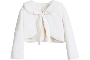 Sweet Kids Baby-Girls Tied Ribbon Bow Faux Fur Bolero Jacket