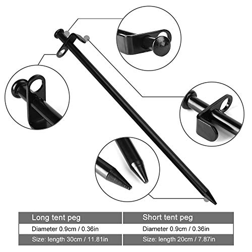 Bessport Tent Stakes and Tent Hammer Mallet, Carbon Steel Tent Pegs