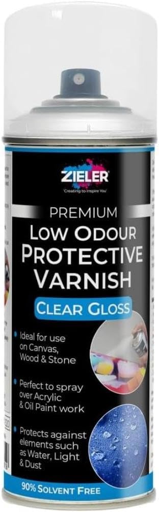 Zieler Premium Low Odour Protective Varnish Spray Clear Gloss 400ml