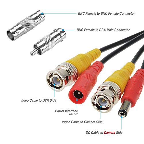 Anlink 4Pack 4K 8MP 5MP 4MP 1080P 100Ft 30 Meters Pre-Made All-in-One BNC Cables for Security Camera System and CCTV Bullet Cameras or Dome Cameras
