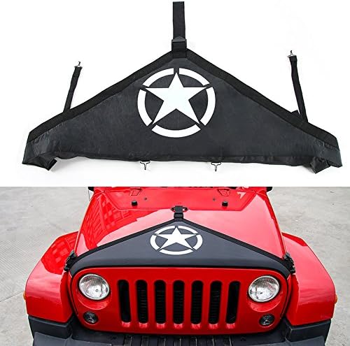 JeCar Front Hood Cover hood bra protector Cover for 2007-2016 Jeep Wrangler JK (Pentastar)