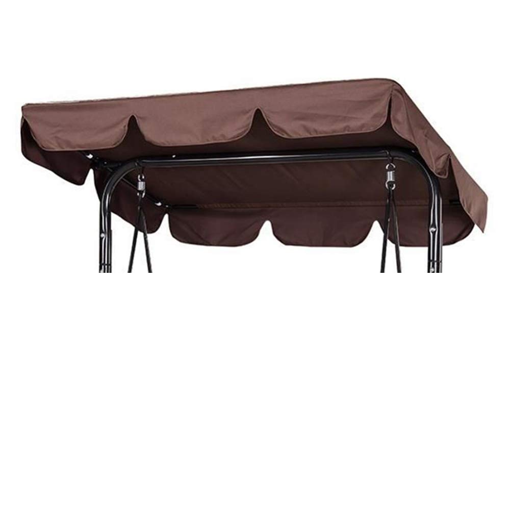Universal Garden Swing Seat Canopy Replacement, Swing Seat 2 & 3 Seater Great for Sun Shade Outdoor Seat Hammock for Backyard, Garden, Poolside, Balcony (Swing Seat Canopy only) (Brown, 190*132*15)