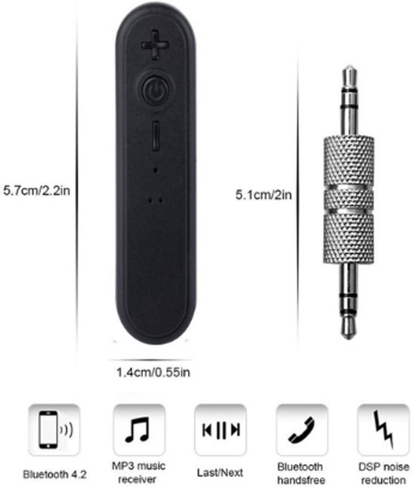 Delleu Collar Clip Type Car Bluetooth Mini Wireless Receiver Adapter For Headphone Car Aux Speakers With Mic For Hands-free Call