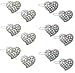 Set of 6 Pairs of Crystal Heart Barrettes with Snap-On Clip for Thin Hair U86350-1887-6