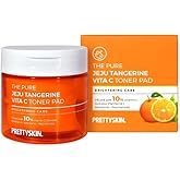 PRETTYSKIN Jeju Tangerine Vitamin C Toner Pads 70 sheets, Skin texture care and use as a facial mask pack, Soothing Moisturizing, Korean skincare