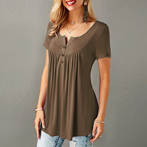 image for Paymenow Women V Neck Sexy Summer T Shirts Loose Short Sleeve Ruffled 